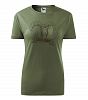 Dámské myslivecké tričko 134 PXT CREATIVE khaki se zvěří černé vel. 2XL - Obrázek (3)